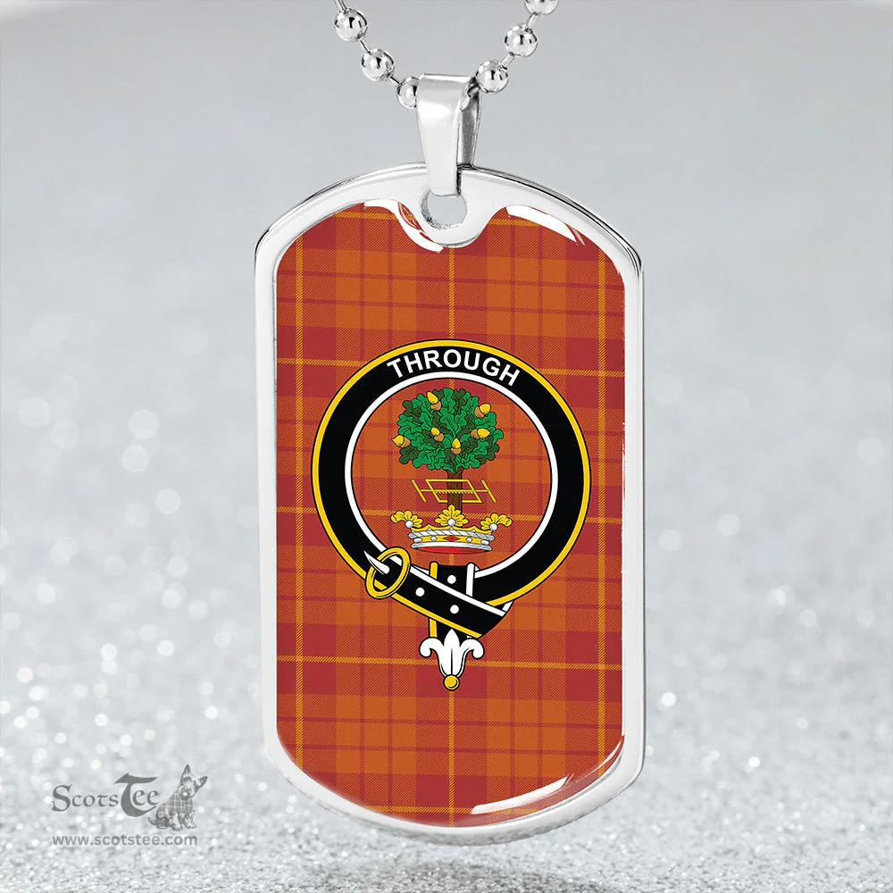 ScottishPlaid Hamilton Weatheredd Ancient Clan Tartan Dog Tag Necklace - Crest Classic Scottish Plaid Tartan Plaid