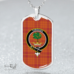 ScottishPlaid Hamilton Weatheredd Ancient Clan Tartan Dog Tag Necklace - Crest Classic Scottish Plaid Tartan Plaid