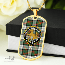 ScottishPlaid Gillies Green Dress Dance Clan Tartan Dog Tag Necklace - Crest Classic Scottish Plaid Tartan Plaid