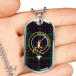 ScottishPlaid Guthrie Modern Clan Tartan Dog Tag Necklace - Crest Classic Scottish Plaid Tartan Plaid