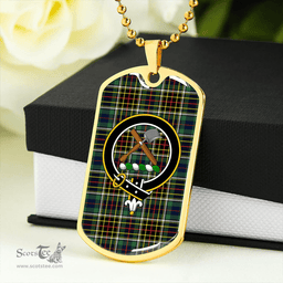 ScottishPlaid Hislop #2 Modern Clan Tartan Dog Tag Necklace - Crest Classic Scottish Plaid Tartan Plaid