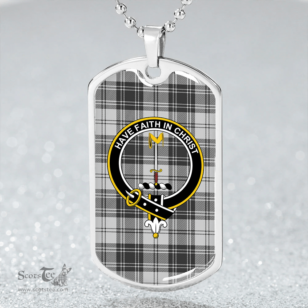 ScottishPlaid Glendinning Clan Tartan Dog Tag Necklace - Crest Classic Scottish Plaid Tartan Plaid