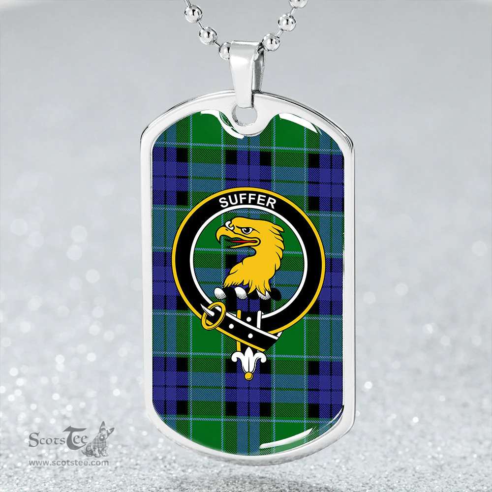 ScottishPlaid Haldane Clan Tartan Dog Tag Necklace - Crest Classic Scottish Plaid Tartan Plaid