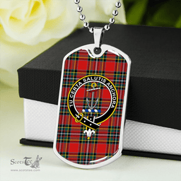 ScottishPlaid Gillespie Modern Clan Tartan Dog Tag Necklace - Crest Classic Scottish Plaid Tartan Plaid