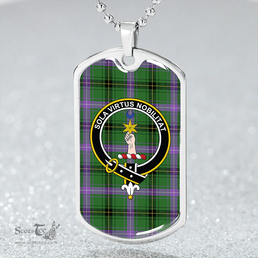 ScottishPlaid Henderson Ancient Clan Tartan Dog Tag Necklace - Crest Classic Scottish Plaid Tartan Plaid