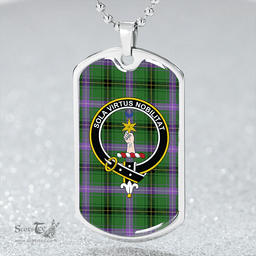 ScottishPlaid Henderson Ancient Clan Tartan Dog Tag Necklace - Crest Classic Scottish Plaid Tartan Plaid