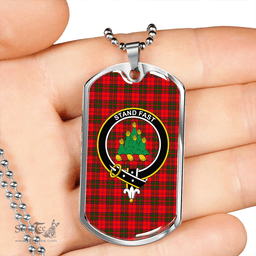 ScottishPlaid Grant Modern Clan Tartan Dog Tag Necklace - Crest Classic Scottish Plaid Tartan Plaid