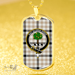ScottishPlaid Hogg Weathered Clan Tartan Dog Tag Necklace - Crest Classic Scottish Plaid Tartan Plaid