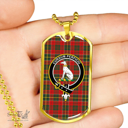 ScottishPlaid Hunter USA Modern Clan Tartan Dog Tag Necklace - Crest Classic Scottish Plaid Tartan Plaid