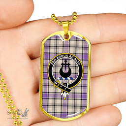 ScottishPlaid Hannay (Haney) (Hanna of Sorbie) Ancient Clan Tartan Dog Tag Necklace - Crest Classic Scottish Plaid Tartan Plaid