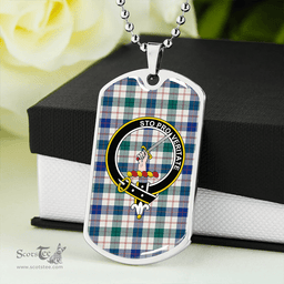ScottishPlaid Guthrie Dress Modern Clan Tartan Dog Tag Necklace - Crest Classic Scottish Plaid Tartan Plaid