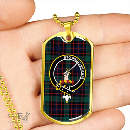 ScottishPlaid Guthrie Modern Clan Tartan Dog Tag Necklace - Crest Classic Scottish Plaid Tartan Plaid