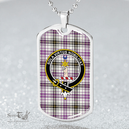 ScottishPlaid Henderson Dress (MacKendrick Dress) Weathered Clan Tartan Dog Tag Necklace - Crest Classic Scottish Plaid Tartan Plaid