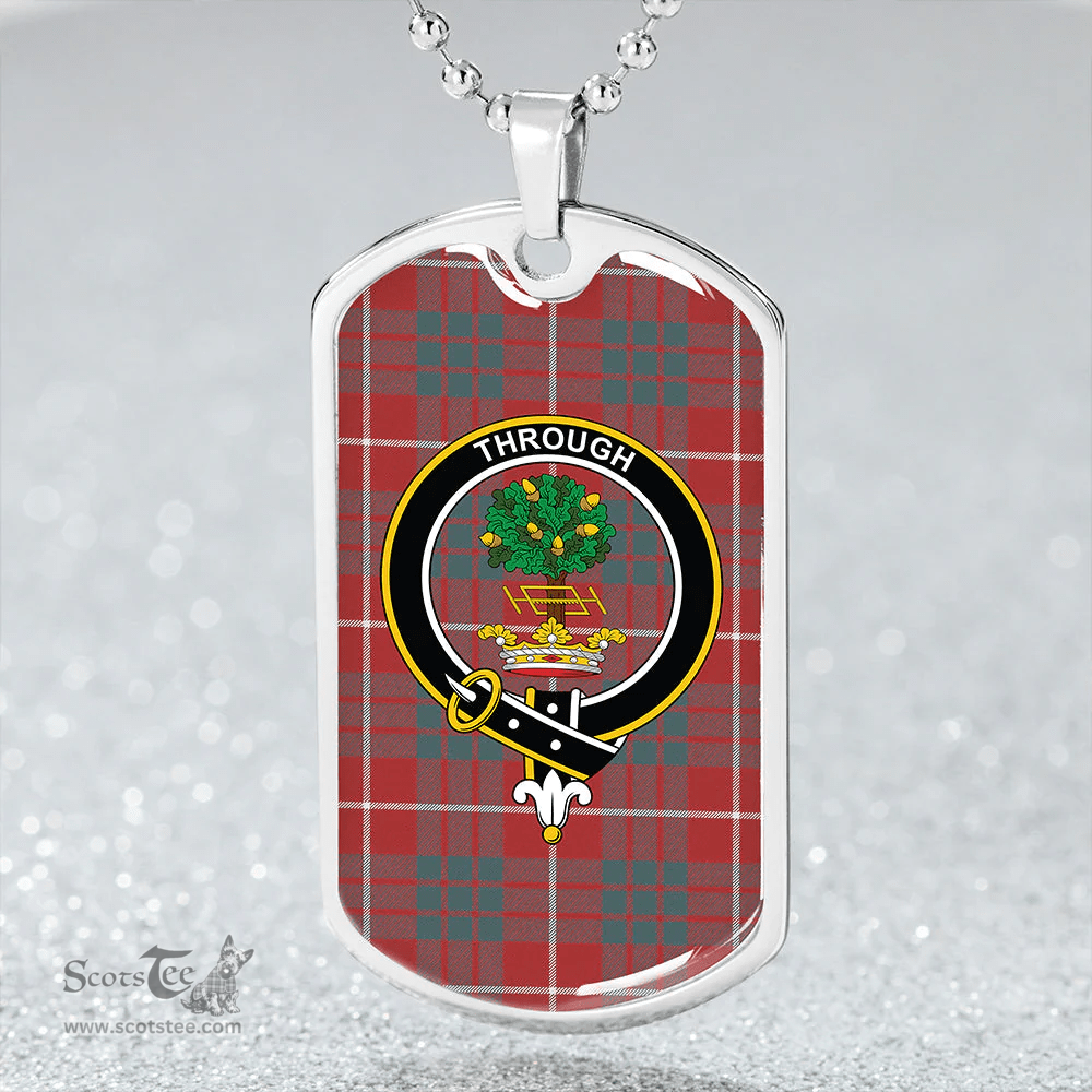 ScottishPlaid Hamilton Weathered Clan Tartan Dog Tag Necklace - Crest Classic Scottish Plaid Tartan Plaid