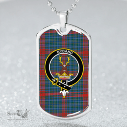 ScottishPlaid Gordon (Wilsons) Modern Clan Tartan Dog Tag Necklace - Crest Classic Scottish Plaid Tartan Plaid