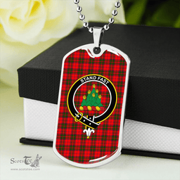 ScottishPlaid Grant Modern Clan Tartan Dog Tag Necklace - Crest Classic Scottish Plaid Tartan Plaid