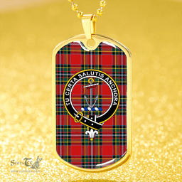 ScottishPlaid Gillespie Modern Clan Tartan Dog Tag Necklace - Crest Classic Scottish Plaid Tartan Plaid