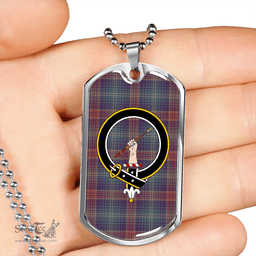 ScottishPlaid Hart Weathered Clan Tartan Dog Tag Necklace - Crest Classic Scottish Plaid Tartan Plaid