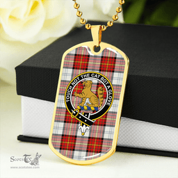 ScottishPlaid Gillies Red Dress Dance Clan Tartan Dog Tag Necklace - Crest Classic Scottish Plaid Tartan Plaid