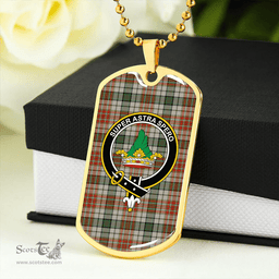 ScottishPlaid Gayre Dress #2 Ancient Clan Tartan Dog Tag Necklace - Crest Classic Scottish Plaid Tartan Plaid