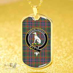 ScottishPlaid Hunter Old #2 Modern Clan Tartan Dog Tag Necklace - Crest Classic Scottish Plaid Tartan Plaid