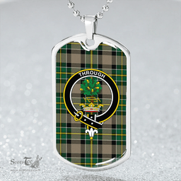 ScottishPlaid Hamilton of Brandon Modern Clan Tartan Dog Tag Necklace - Crest Classic Scottish Plaid Tartan Plaid