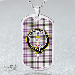 ScottishPlaid Henderson Dress Weathered Clan Tartan Dog Tag Necklace - Crest Classic Scottish Plaid Tartan Plaid