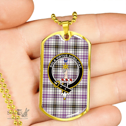 ScottishPlaid Henderson Dress (MacKendrick Dress) Weathered Clan Tartan Dog Tag Necklace - Crest Classic Scottish Plaid Tartan Plaid