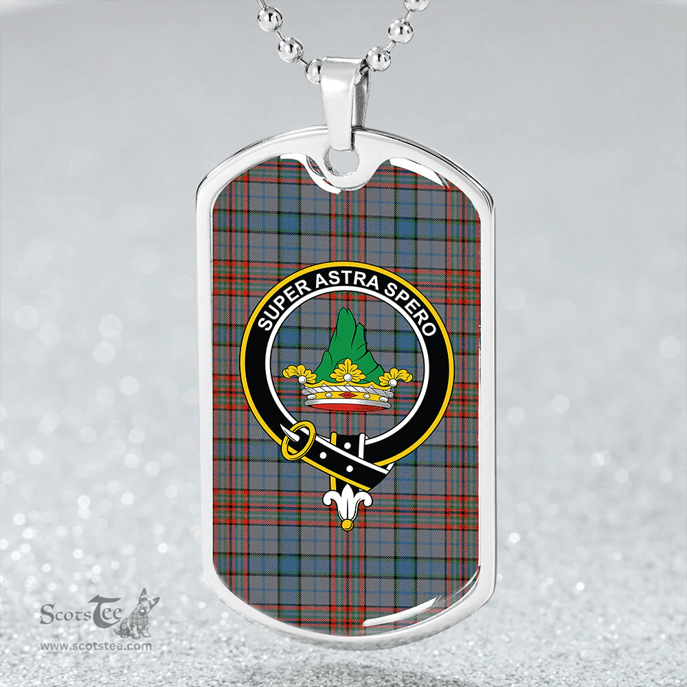 ScottishPlaid Gayre Hunting Ancient Clan Tartan Dog Tag Necklace - Crest Classic Scottish Plaid Tartan Plaid