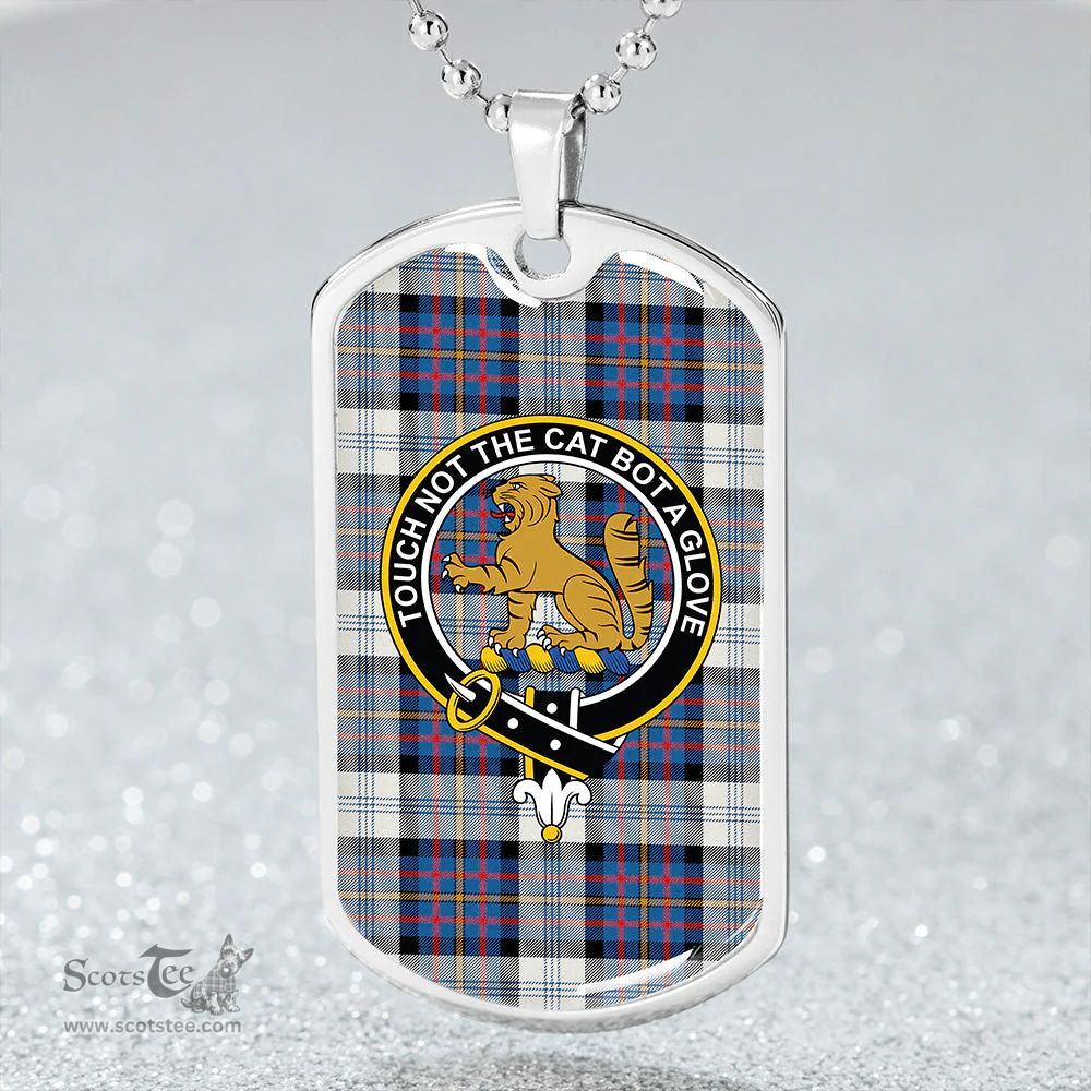 ScottishPlaid Gillies Blue Dress Dance Clan Tartan Dog Tag Necklace - Crest Classic Scottish Plaid Tartan Plaid