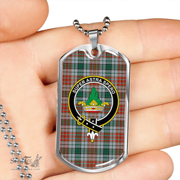 ScottishPlaid Gayre Dress #2 Modern Clan Tartan Dog Tag Necklace - Crest Classic Scottish Plaid Tartan Plaid