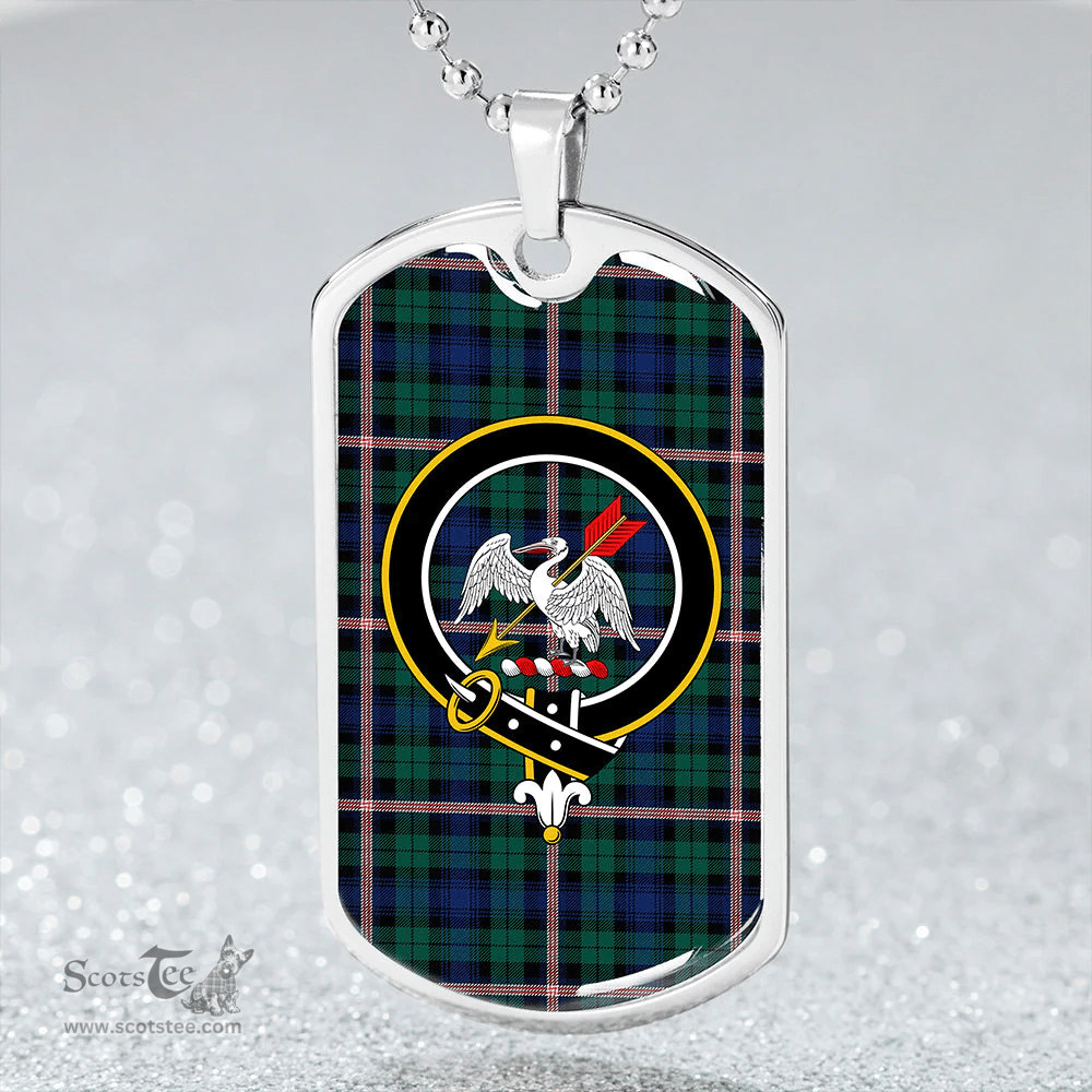 ScottishPlaid Gammell Modern Clan Tartan Dog Tag Necklace - Crest Classic Scottish Plaid Tartan Plaid