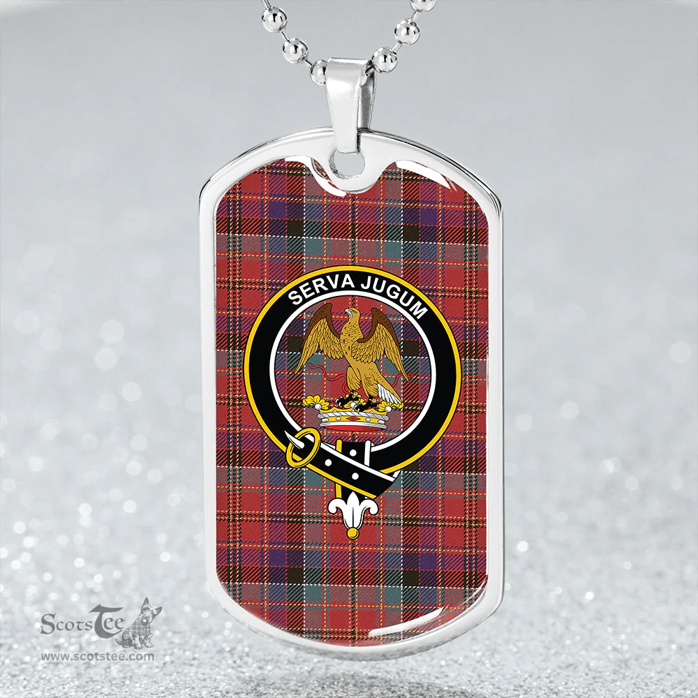 ScottishPlaid Hay and Leith Weathered Clan Tartan Dog Tag Necklace - Crest Classic Scottish Plaid Tartan Plaid