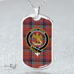 ScottishPlaid Hay and Leith Weathered Clan Tartan Dog Tag Necklace - Crest Classic Scottish Plaid Tartan Plaid