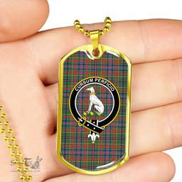 ScottishPlaid Hunter Old #2 Modern Clan Tartan Dog Tag Necklace - Crest Classic Scottish Plaid Tartan Plaid