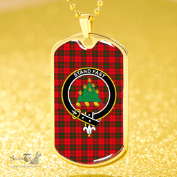 ScottishPlaid Grant Modern Clan Tartan Dog Tag Necklace - Crest Classic Scottish Plaid Tartan Plaid