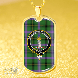 ScottishPlaid Henderson Ancient Clan Tartan Dog Tag Necklace - Crest Classic Scottish Plaid Tartan Plaid