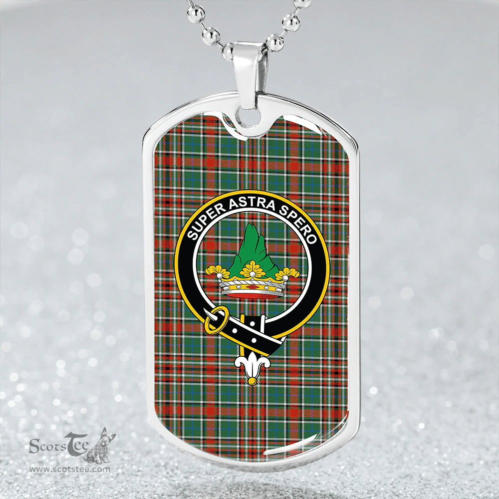 ScottishPlaid Gayre Bodyguard #2 Ancient Clan Tartan Dog Tag Necklace - Crest Classic Scottish Plaid Tartan Plaid