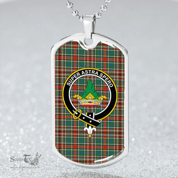 ScottishPlaid Gayre Bodyguard #2 Ancient Clan Tartan Dog Tag Necklace - Crest Classic Scottish Plaid Tartan Plaid