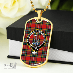 ScottishPlaid Gillespie Modern Clan Tartan Dog Tag Necklace - Crest Classic Scottish Plaid Tartan Plaid