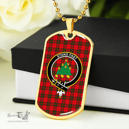 ScottishPlaid Grant Modern Clan Tartan Dog Tag Necklace - Crest Classic Scottish Plaid Tartan Plaid