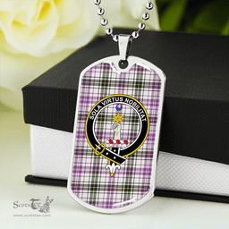 ScottishPlaid Henderson Dress Weathered Clan Tartan Dog Tag Necklace - Crest Classic Scottish Plaid Tartan Plaid