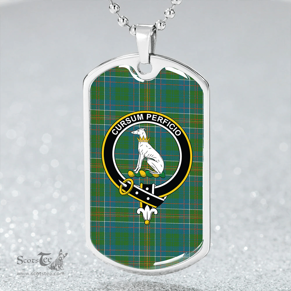 ScottishPlaid Hunter of Hunterston (Galbraith of Hunterston) Ancient Clan Tartan Dog Tag Necklace - Crest Classic Scottish Plaid Tartan Plaid