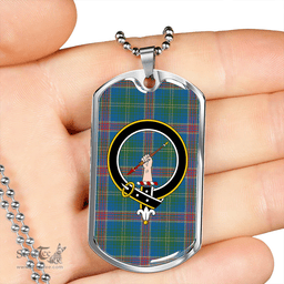 ScottishPlaid Hart Ancient Clan Tartan Dog Tag Necklace - Crest Classic Scottish Plaid Tartan Plaid