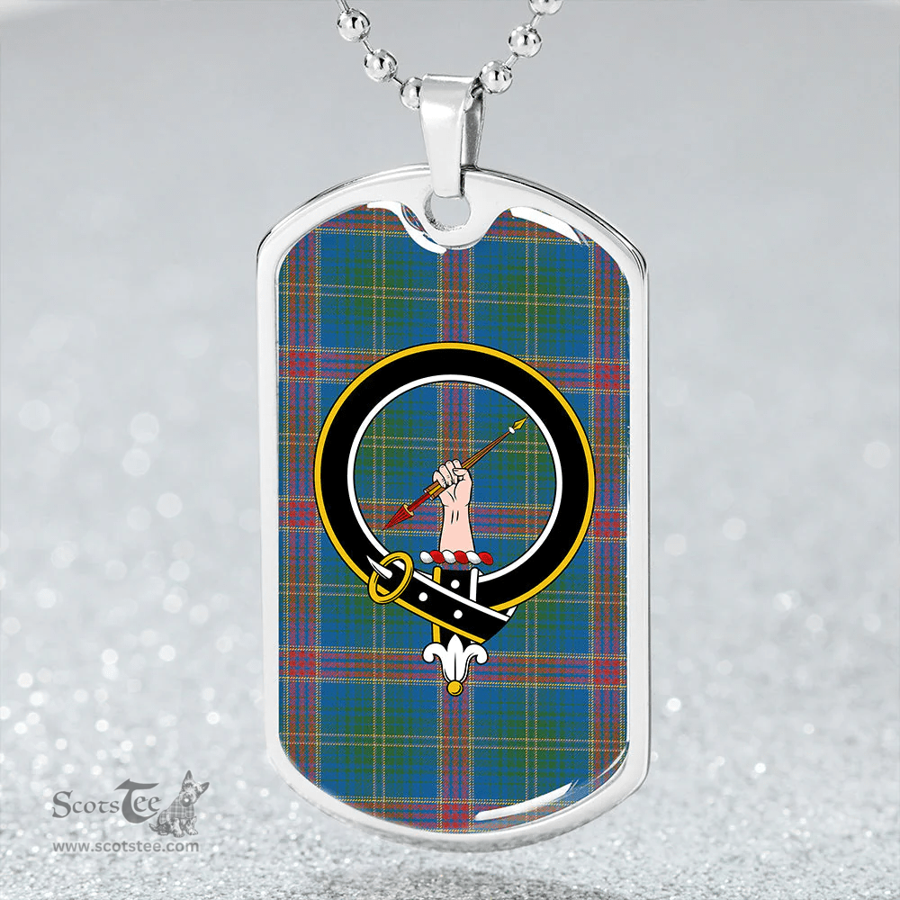 ScottishPlaid Hart Ancient Clan Tartan Dog Tag Necklace - Crest Classic Scottish Plaid Tartan Plaid