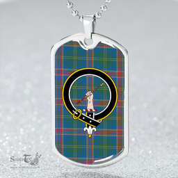 ScottishPlaid Hart Ancient Clan Tartan Dog Tag Necklace - Crest Classic Scottish Plaid Tartan Plaid