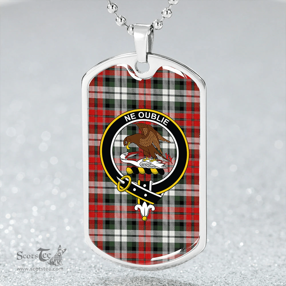 ScottishPlaid Graham Red Dress Modern Clan Tartan Dog Tag Necklace - Crest Classic Scottish Plaid Tartan Plaid