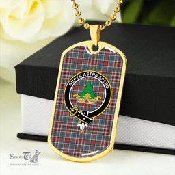 ScottishPlaid Gayre Bodyguard #2 Weathered Clan Tartan Dog Tag Necklace - Crest Classic Scottish Plaid Tartan Plaid