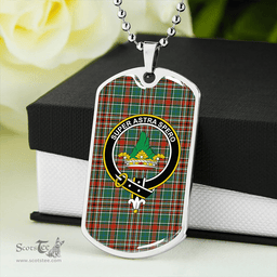 ScottishPlaid Gayre Bodyguard #2 Ancient Clan Tartan Dog Tag Necklace - Crest Classic Scottish Plaid Tartan Plaid