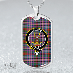 ScottishPlaid Huntly Old (Gordon Red (Telfer Dunbar)) Ancient Clan Tartan Dog Tag Necklace - Crest Classic Scottish Plaid Tartan Plaid